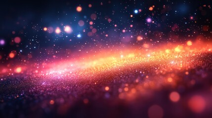 Fototapeta premium Soft-focus light particles scattered in a deep cosmic gradient