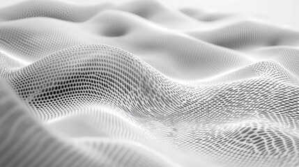 Soft white and gray gradient with halftone waves, creating a subtle yet dynamic background.