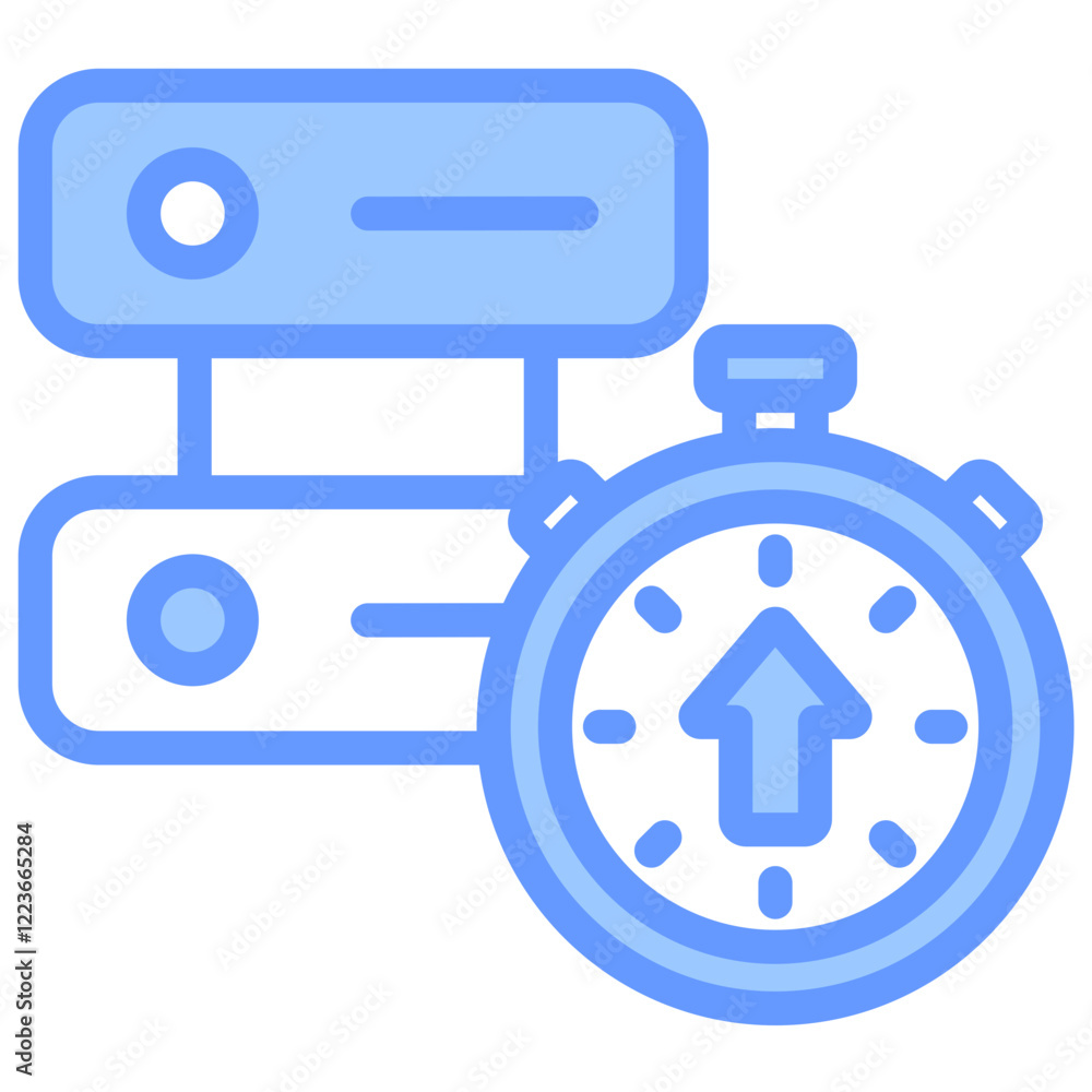 Poster efficient data center lineal blue icon