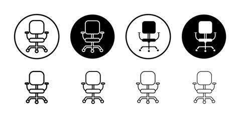Office chair icon flat and simple set design