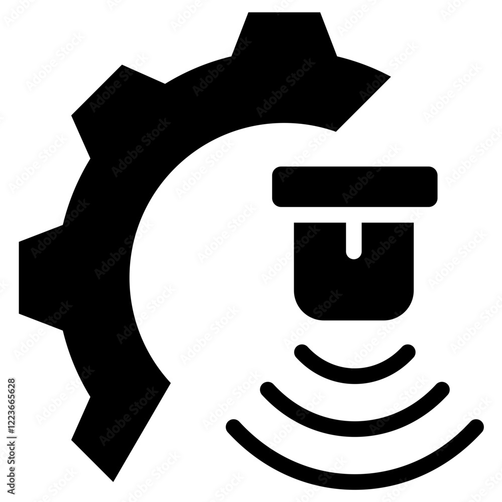 Aufkleber efficient sensor solid black icon