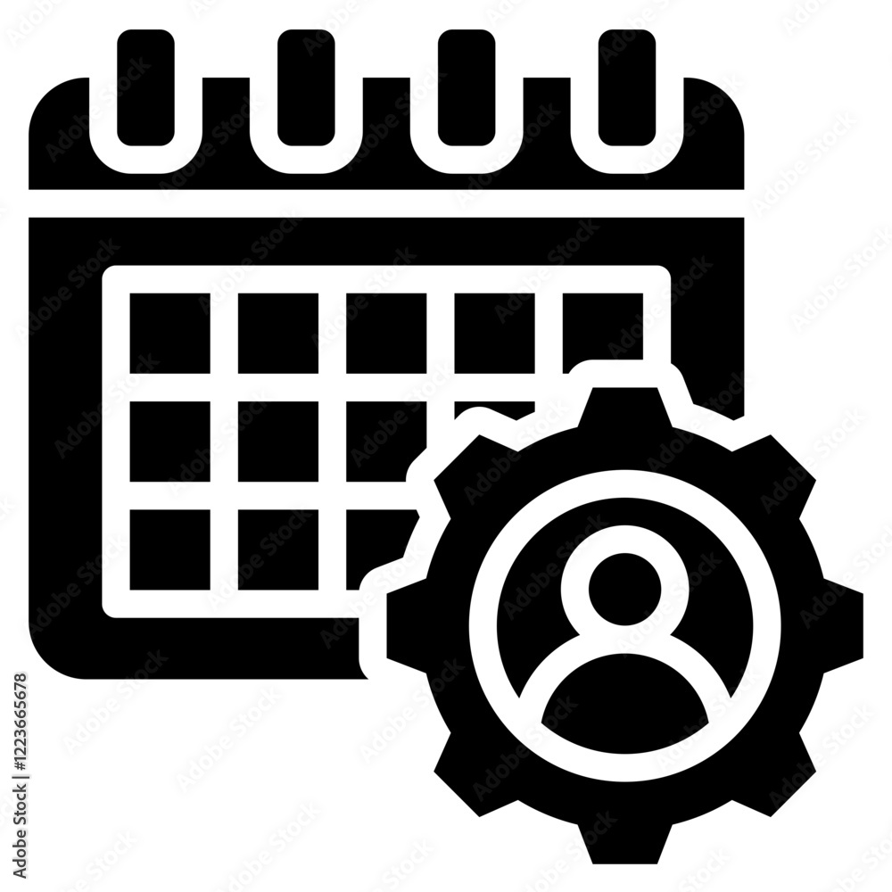 Poster workload scheduling solid black icon