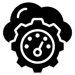 Cloud Efficiency Solid Black Icon