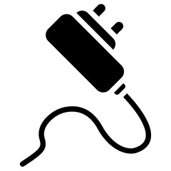 Power Adapter Solid Black Icon
