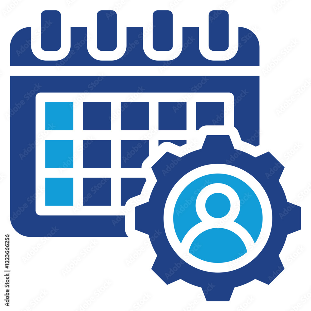 Poster workload scheduling dual tone icon