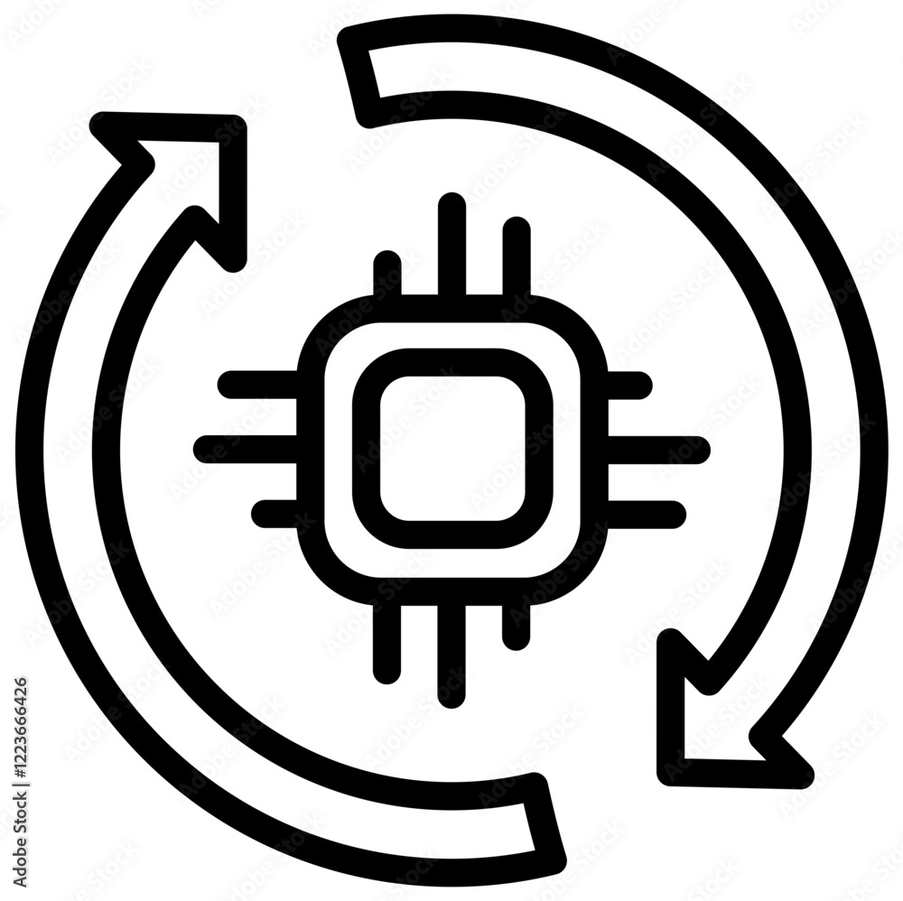 Poster Efficient Processor Outline Icon