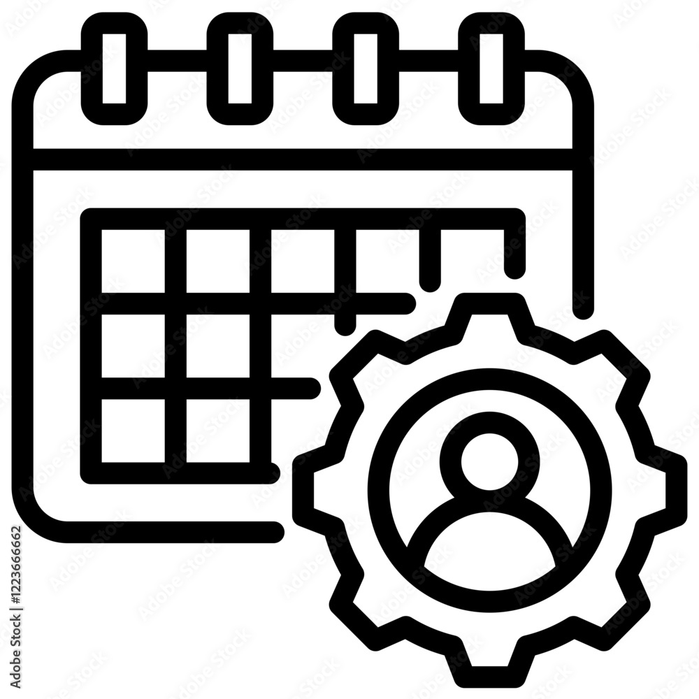 Poster workload scheduling outline icon