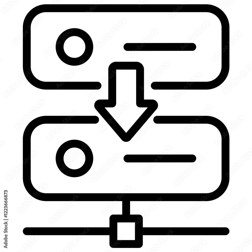 Poster modular server outline icon