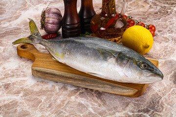 Raw Japanese Amberjack for cooking