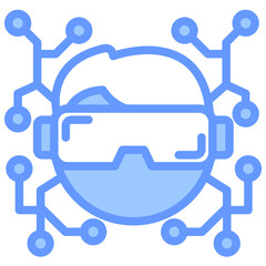 Immersive Experience Lineal Blue Icon