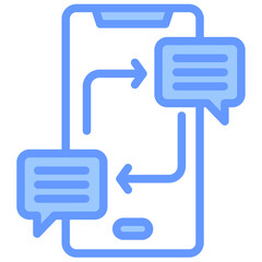 Obraz premium Mobile Interaction Lineal Blue Icon