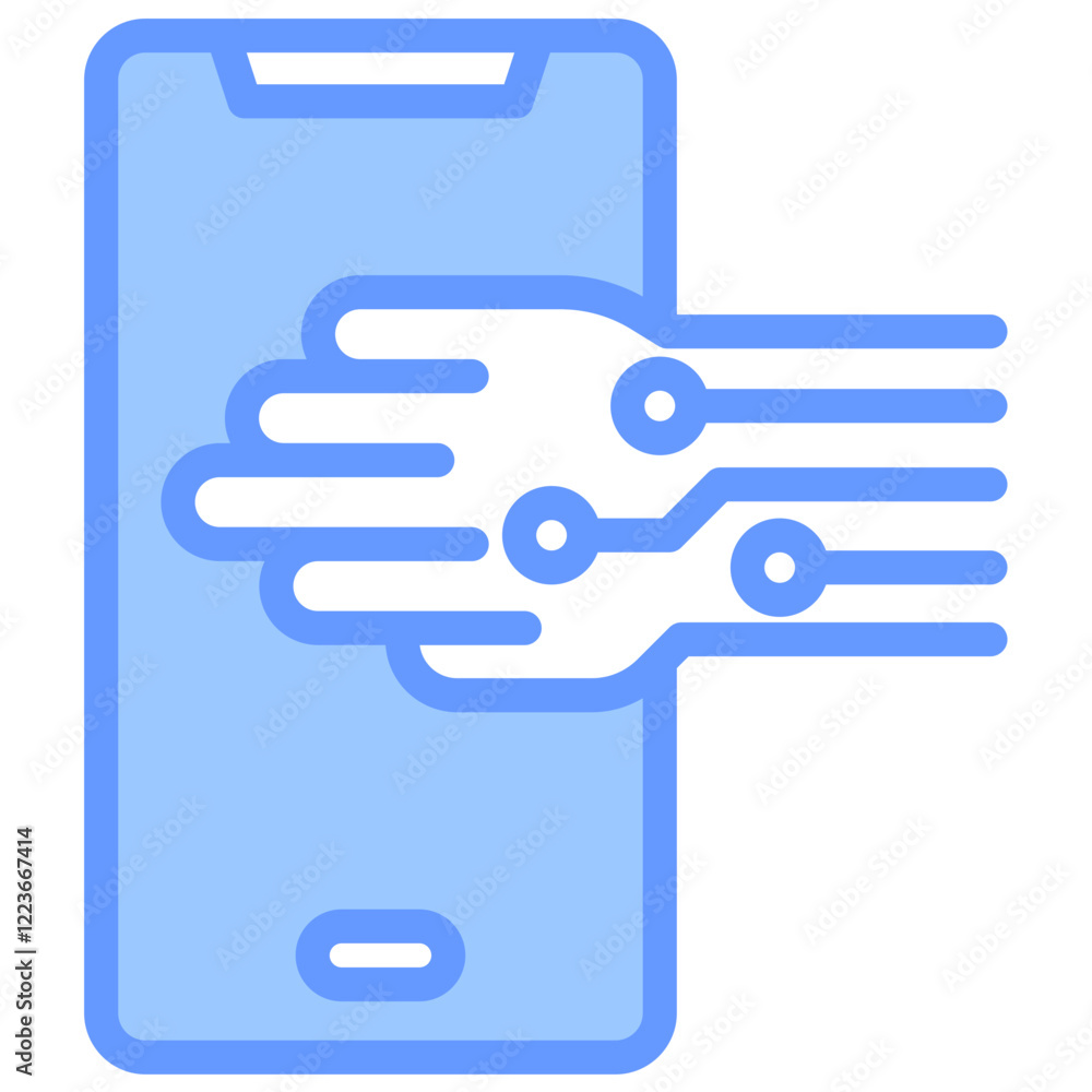 Poster Gesture Based Input Lineal Blue Icon