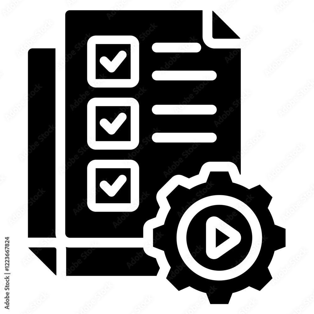 Poster task automation solid black icon