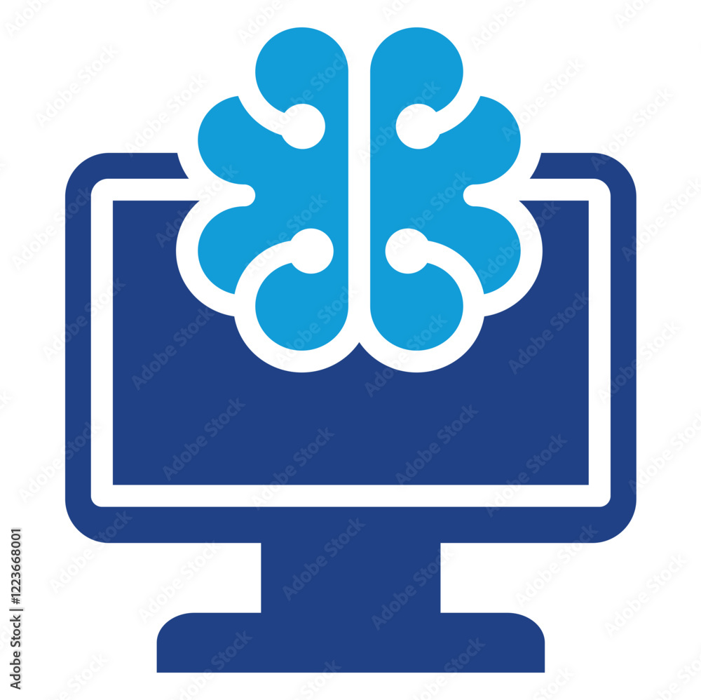 Poster brain computer interface dual tone icon