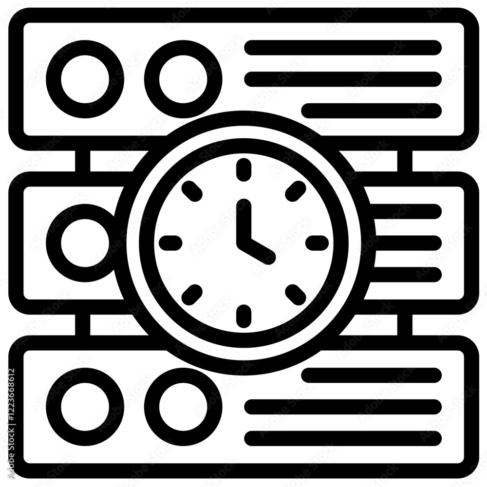Poster real time data outline icon