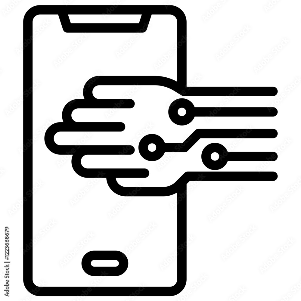 Aufkleber gesture based input outline icon