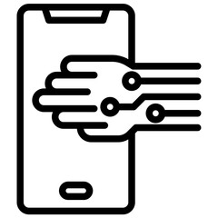 Gesture Based Input Outline Icon