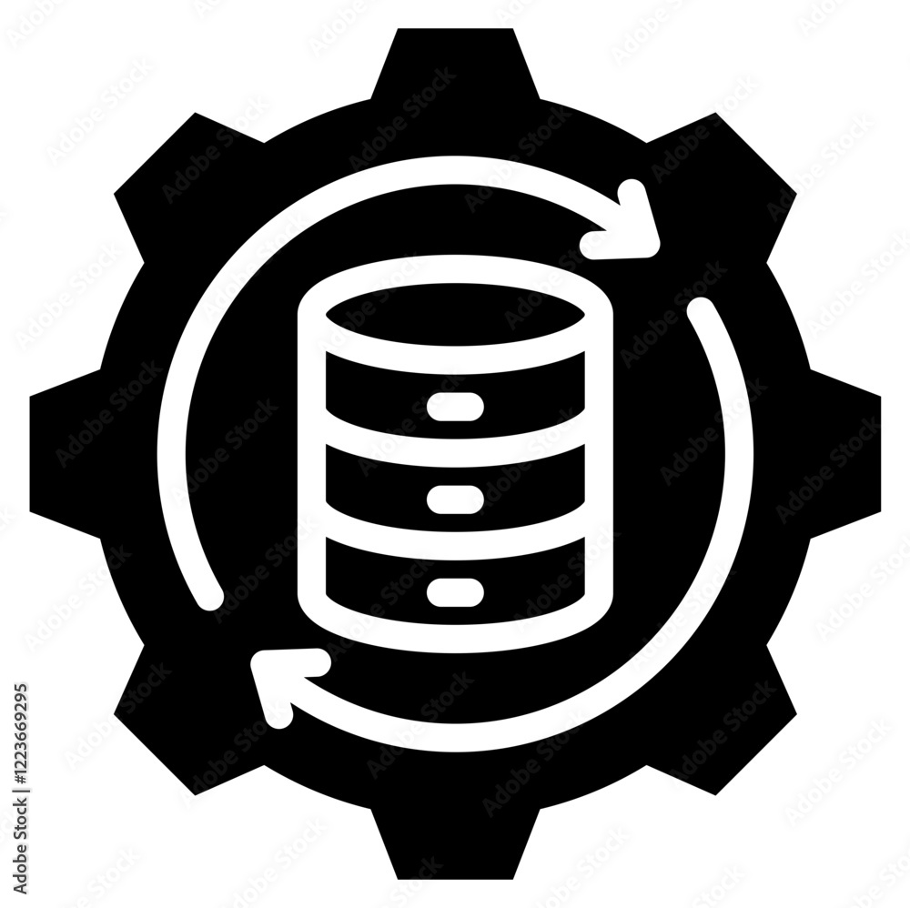 Poster data processing solid black icon