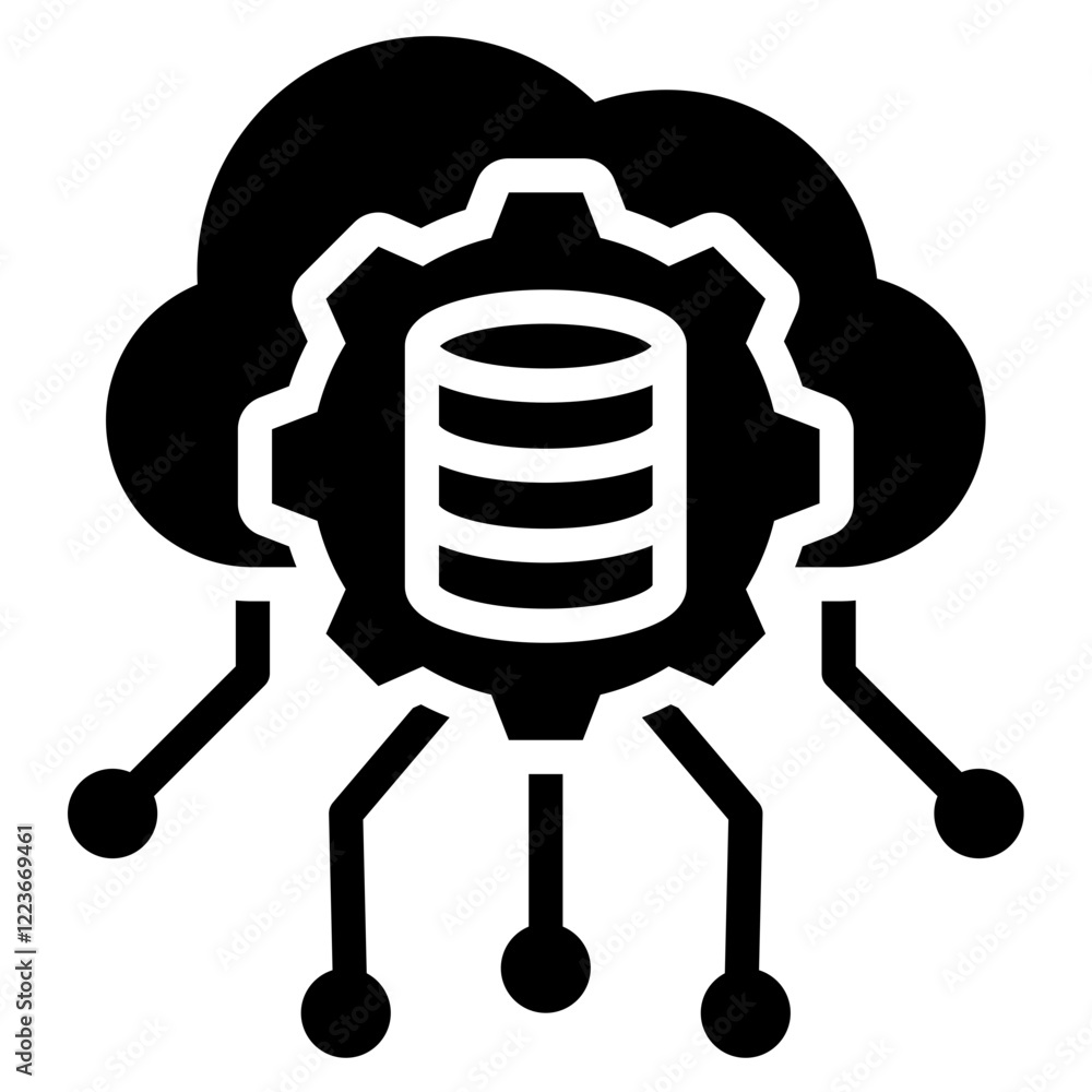 Poster software defined storage solid black icon