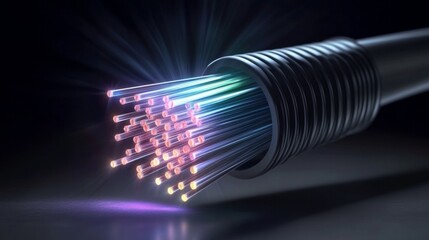 Fiber optic cable with multicolored illuminated strands