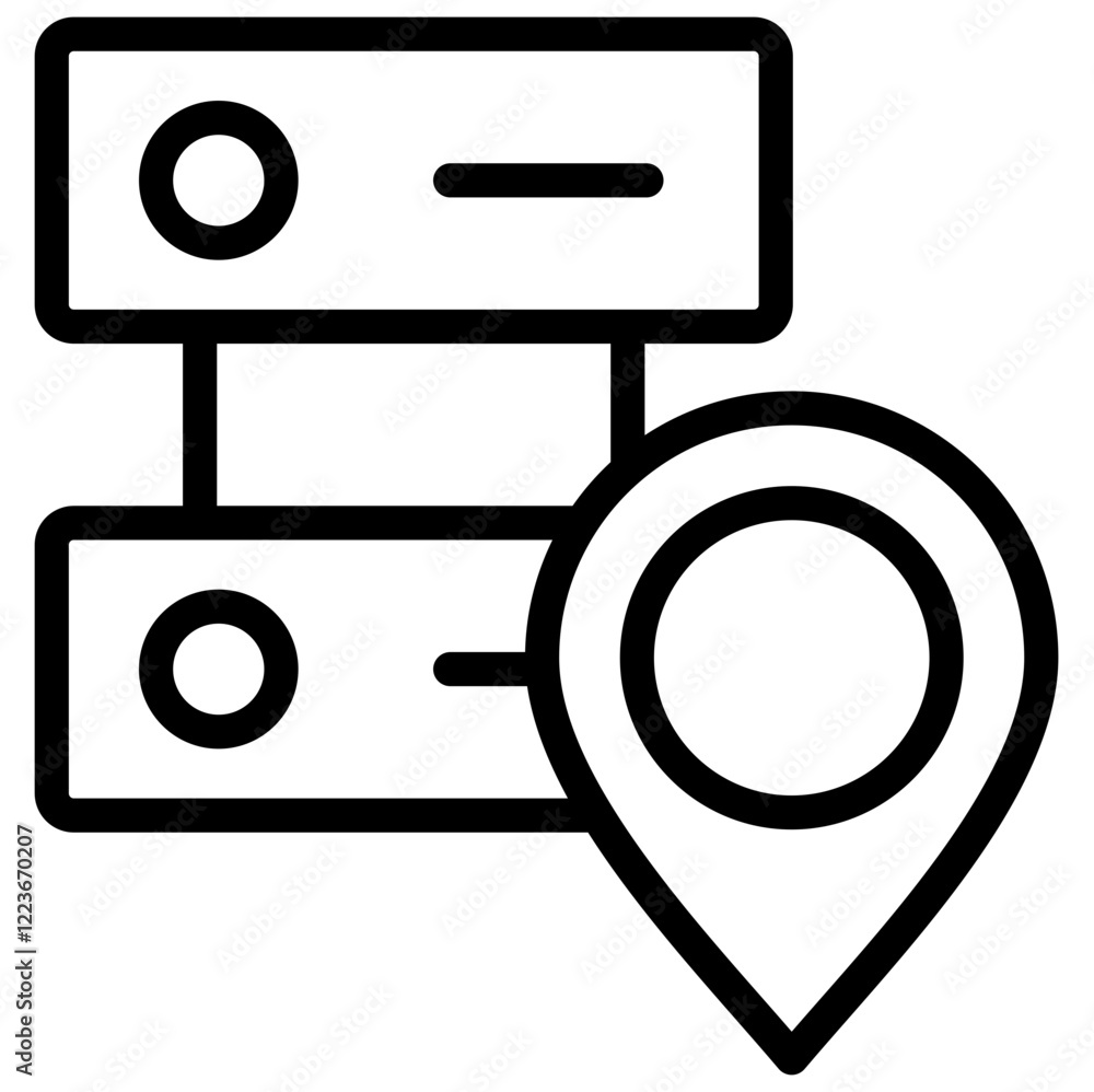 Poster data locality outline icon