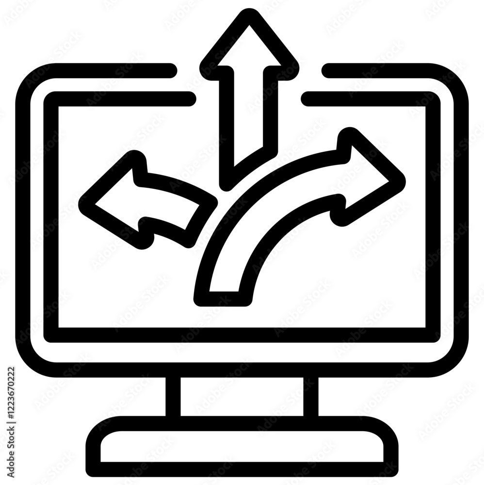 Poster application flexibility outline icon