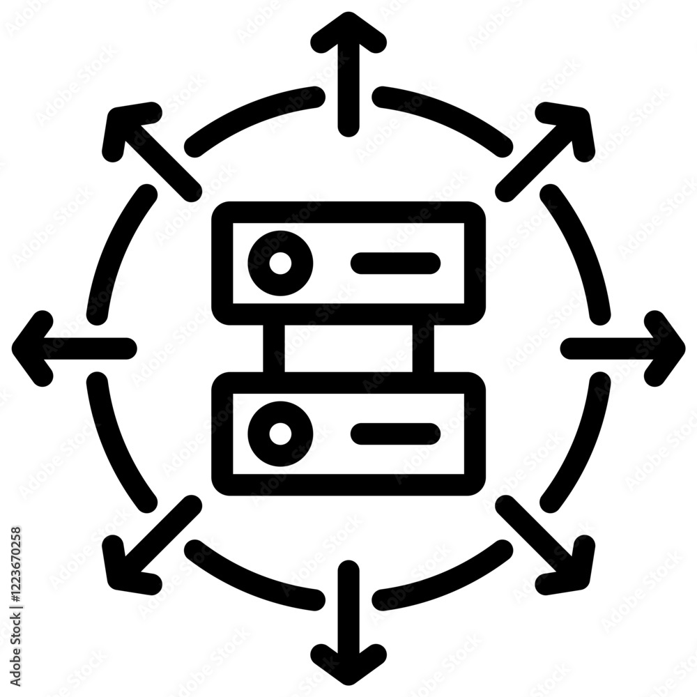 Poster load distribution outline icon