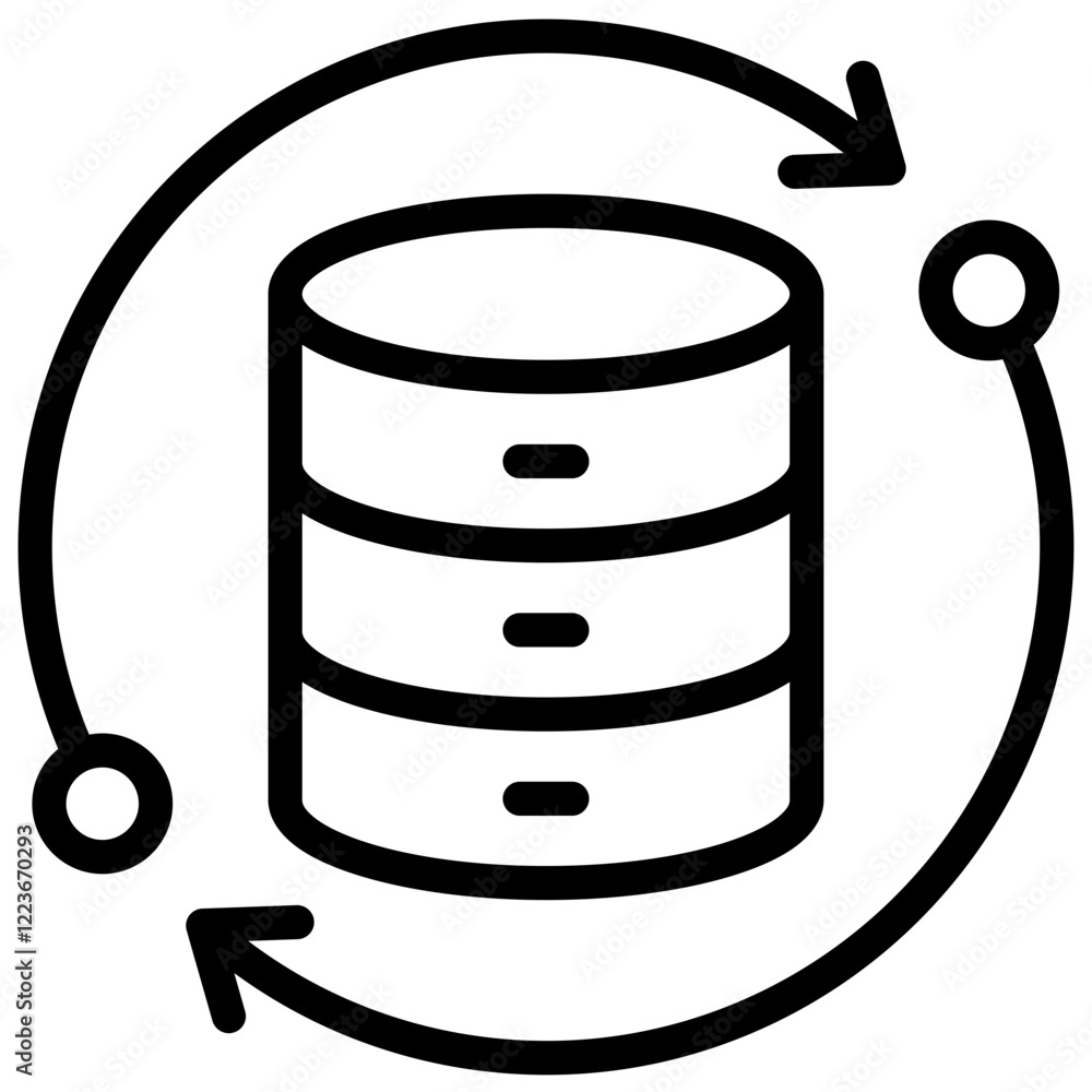 Poster Data Synchronization Outline Icon
