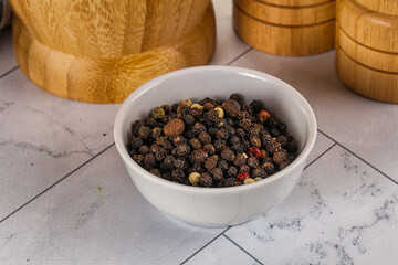 Pepper corn mix in the bowl