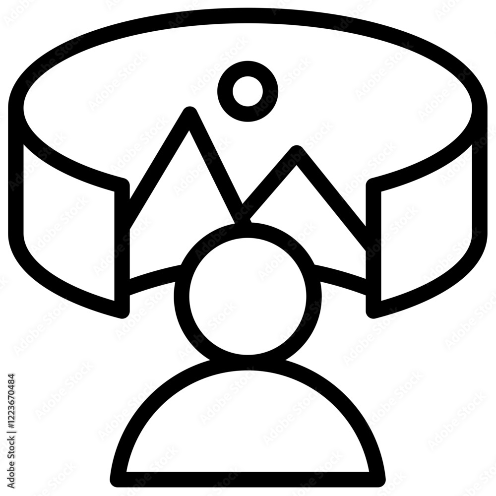 Poster virtualized environment outline icon