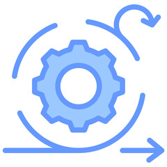 Agile Development Lineal Blue Icon