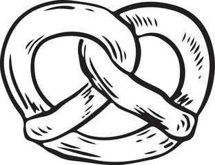 Hand drawn Pretzel Sketch Illustration