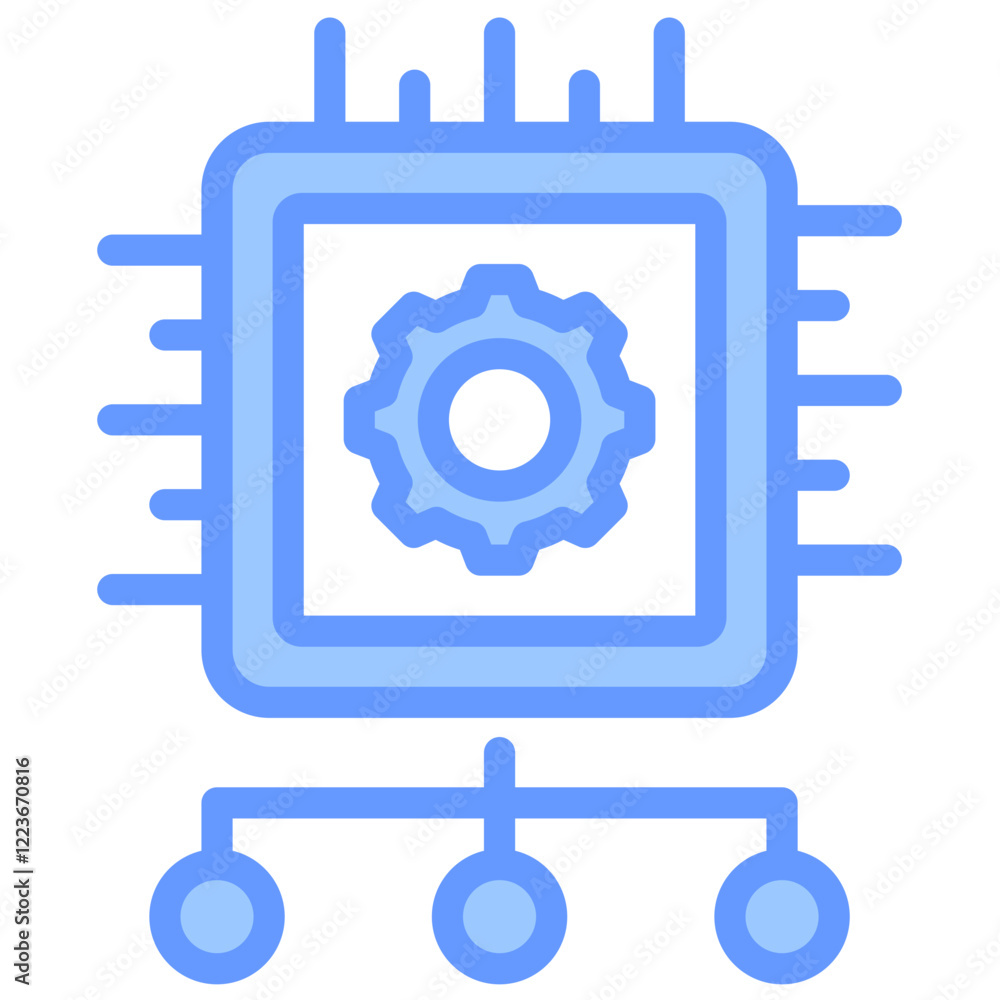 Aufkleber Ai Algorithm Lineal Blue Icon
