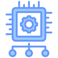 Ai Algorithm Lineal Blue Icon