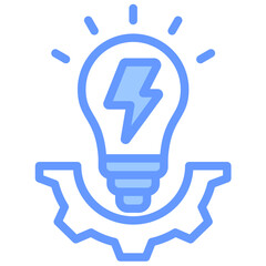 Energy Efficiency Lineal Blue Icon
