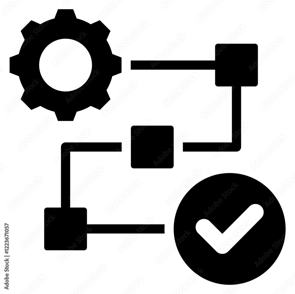 Poster value stream mapping solid black icon