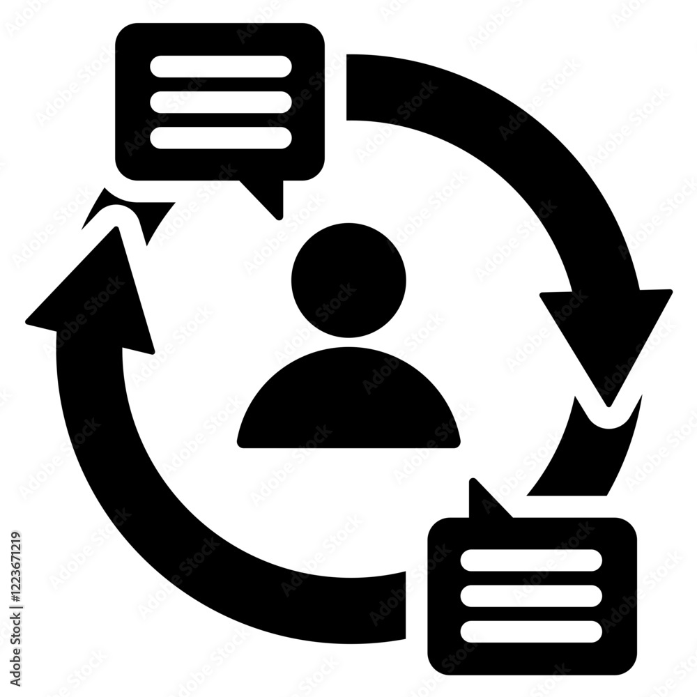 Aufkleber feedback loop solid black icon