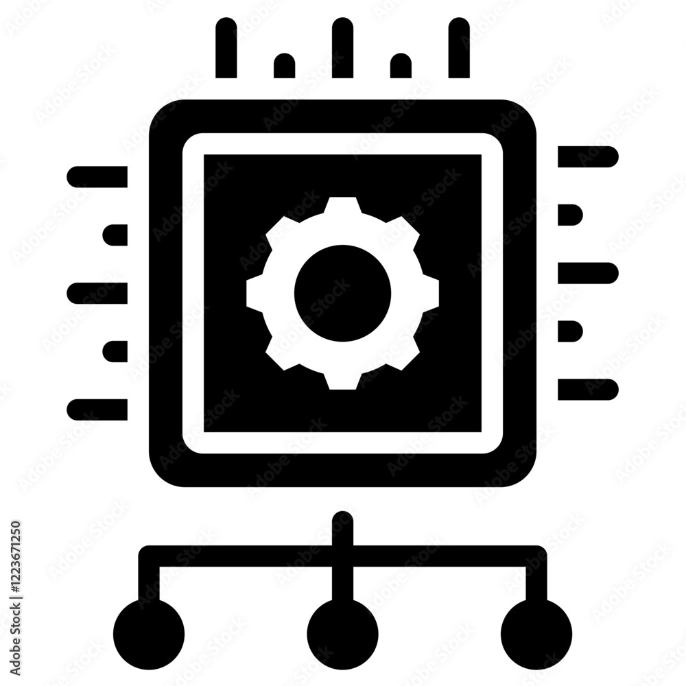 Poster Ai Algorithm Solid Black Icon