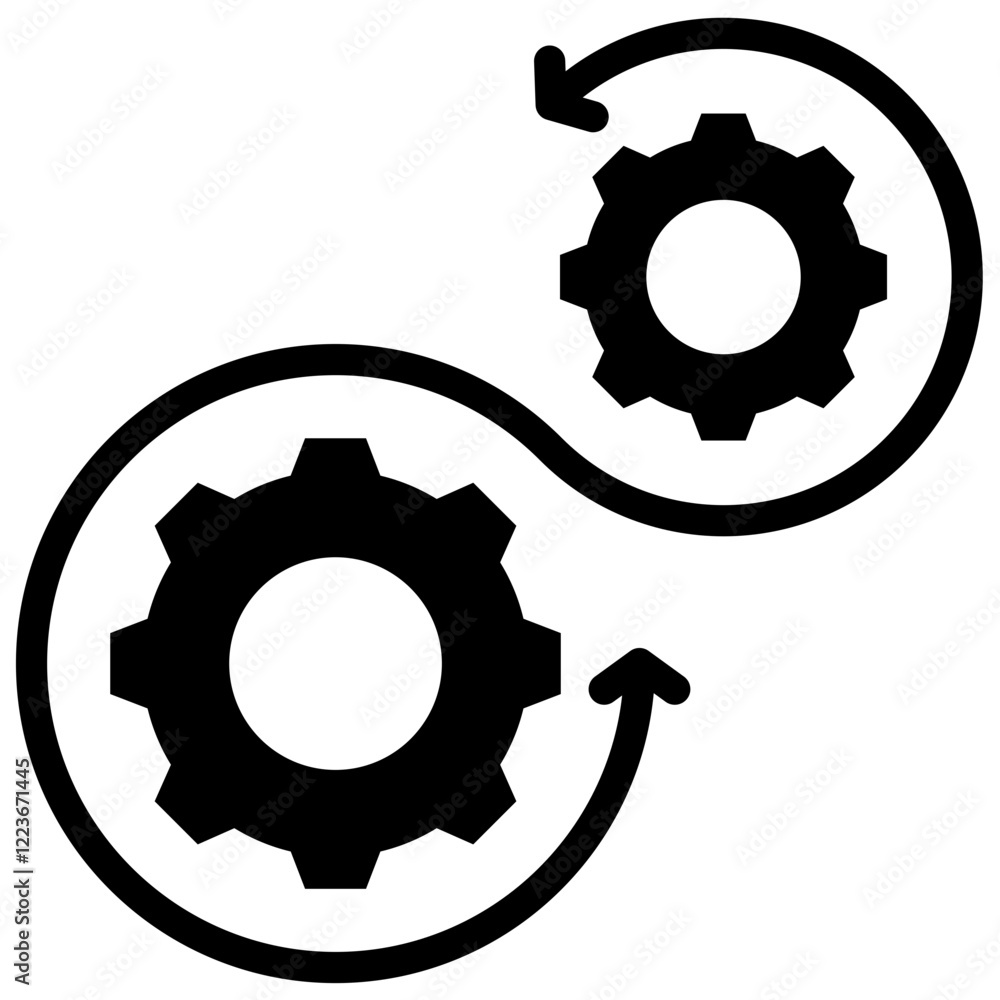 Poster process alignment solid black icon