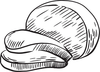 Cheese Doodle hand drawn line icon