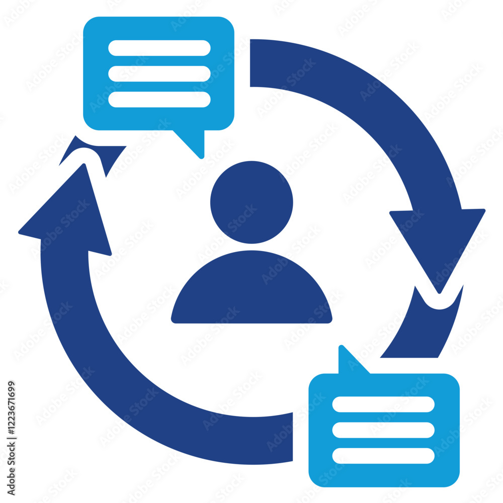 Aufkleber feedback loop dual tone icon