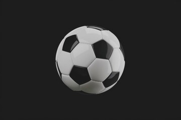 Naklejka premium A classic black and white soccer ball isolated on a transparent background.