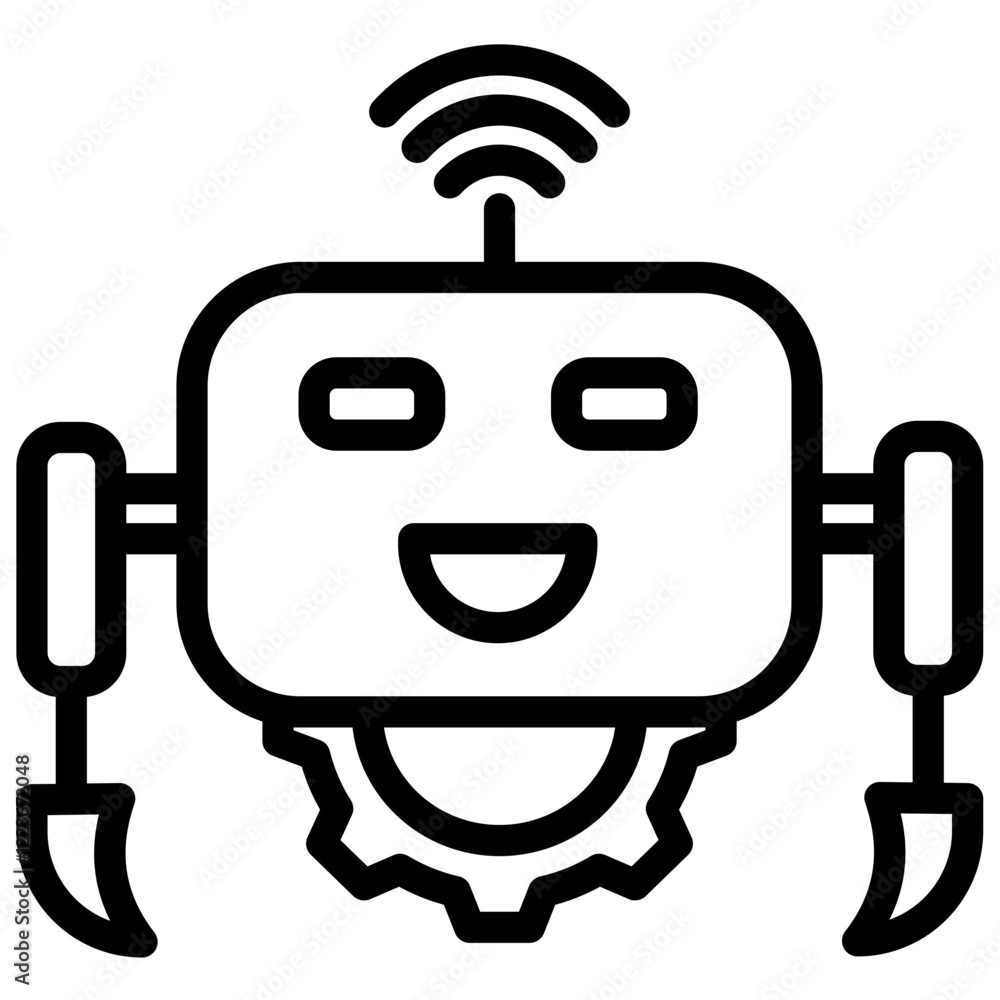 Aufkleber robotic automation outline icon