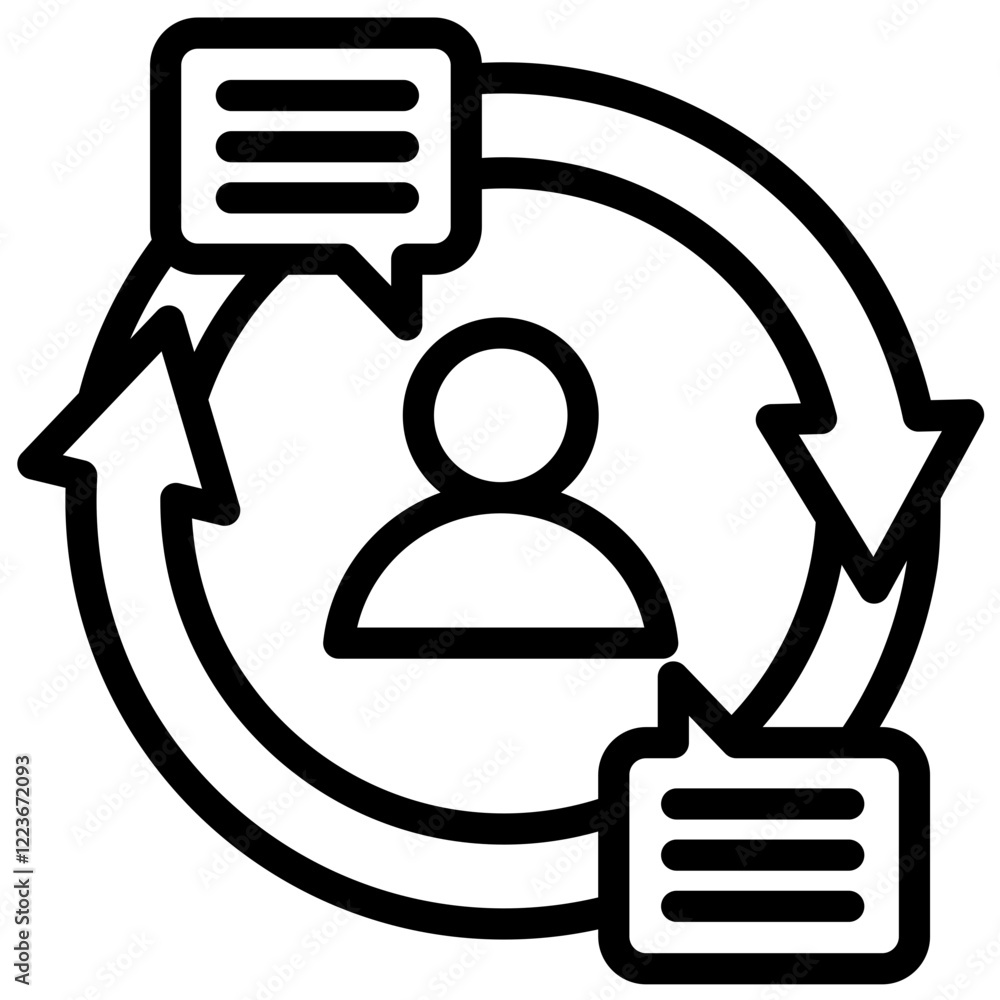Aufkleber feedback loop outline icon