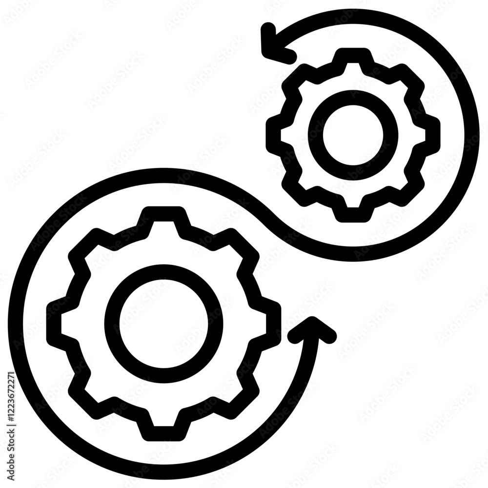 Poster process alignment outline icon