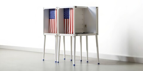 Voting Booths with American Flag Interior