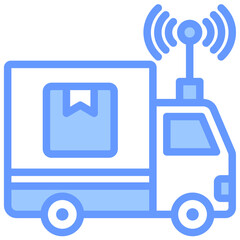 Smart Logistic Lineal Blue Icon