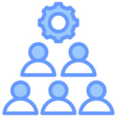 Workforce Management Lineal Blue Icon