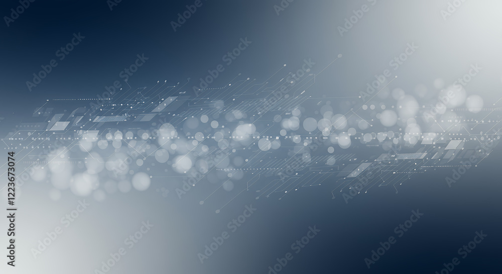 Poster abstract technology background with circuit board design and bokeh lights