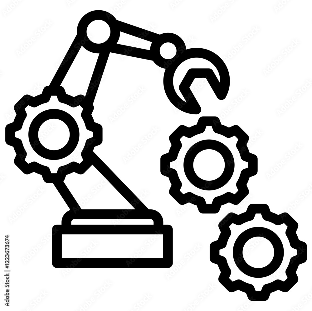 Poster robotics integration outline icon